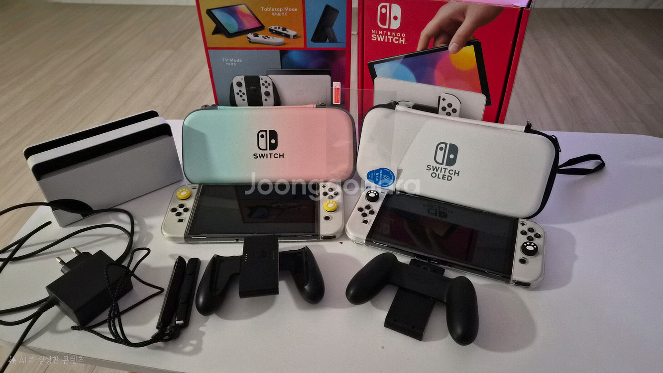닌텐도 스위치oled 2개 + 동숲 칩 2개 + DLC--0