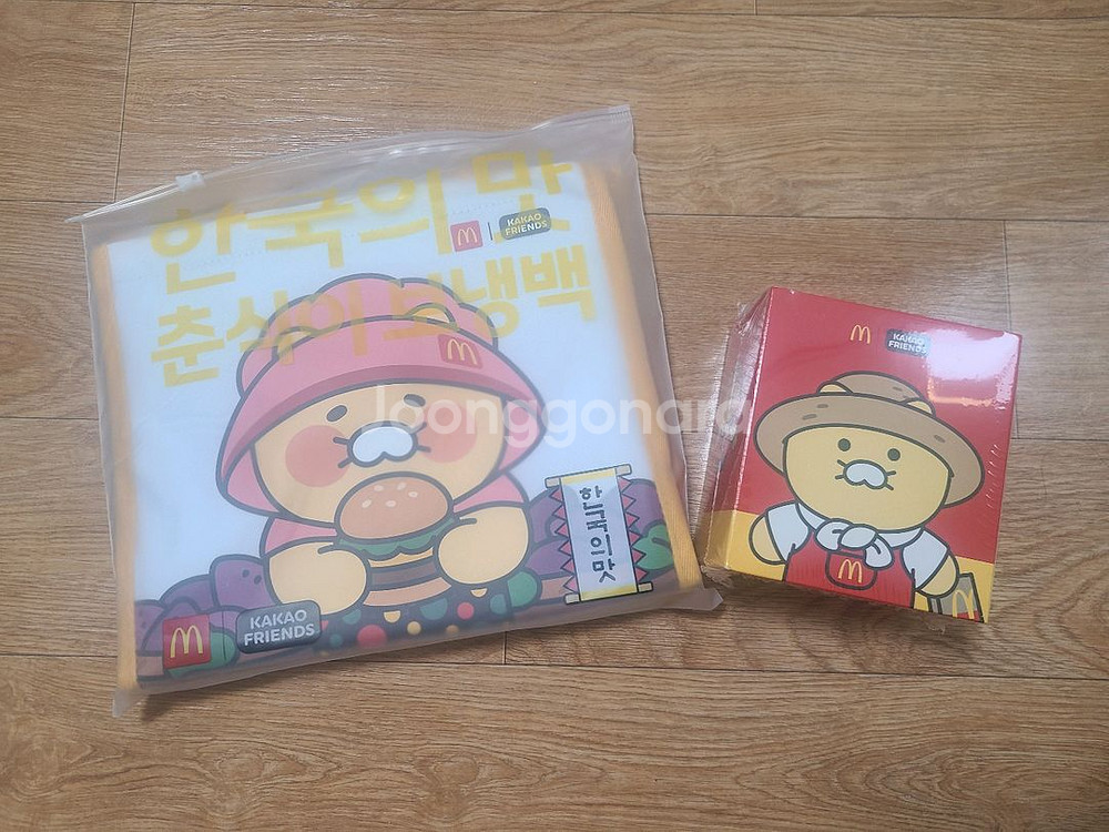 맥도날드 농부춘식이 키링 인형 + 춘식이 보냉백 세트--0