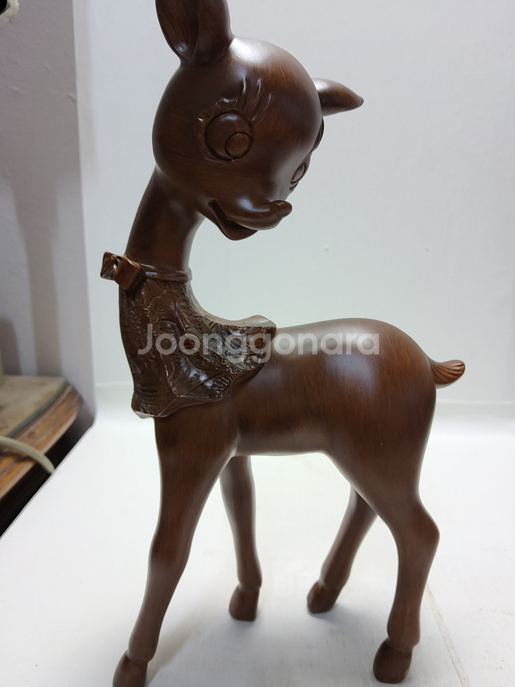 목각 아기사슴 한쌍 높이32cm 높이19cm--2