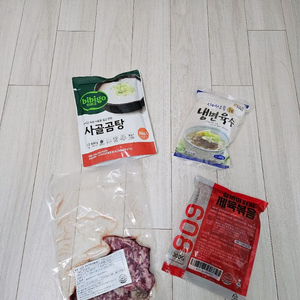 사골곰탕 , 냉면육수 , 소갈비살 , 제육볶음(새상품)