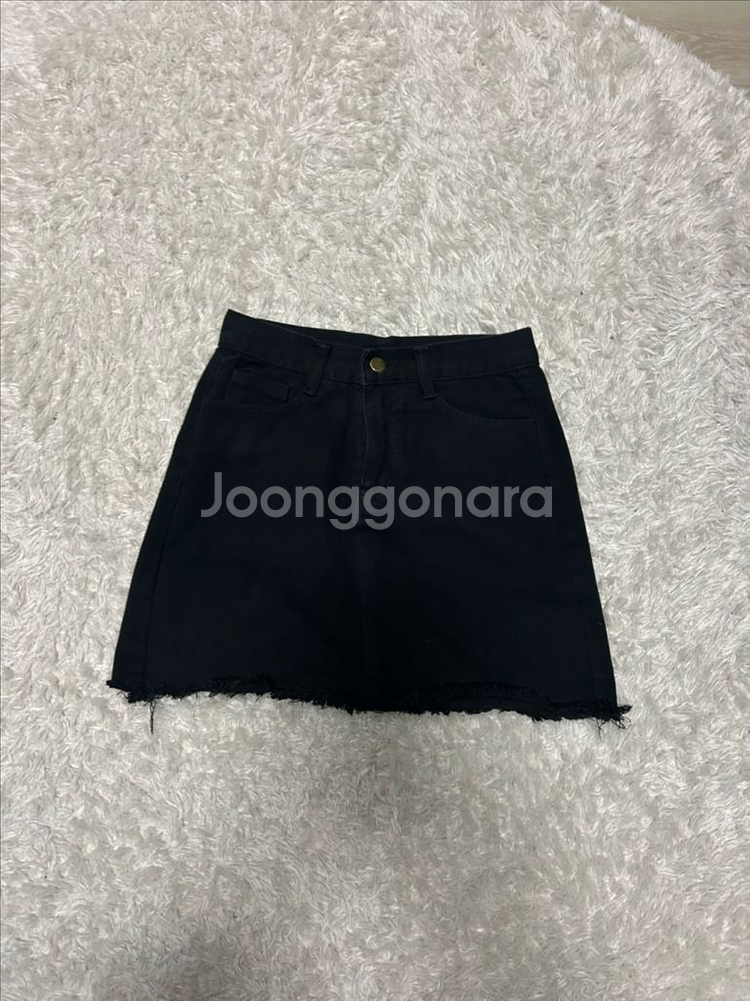 데님흑청스커트S--0