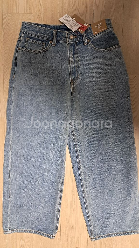 스파오 크롭 와이드진 팝니다--0