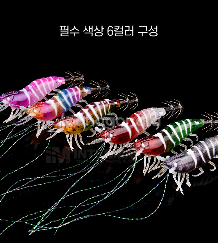 리얼새우 에기 6개 케이무라 카본바늘 낚시 새상품--4