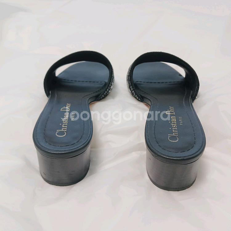 디올 드워이 힐 슬라시드 샌들 블랙 굽 4cm--1