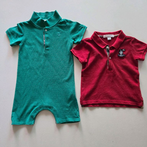 버버리 아기 롬퍼 + 반팔티 세트