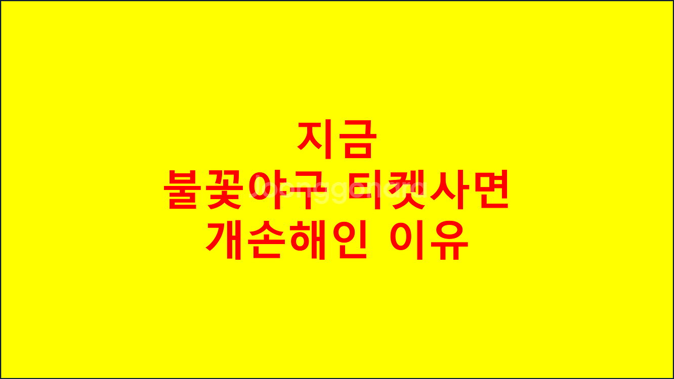 지금 불꽃야구 티켓사면 개손해인 이유--0