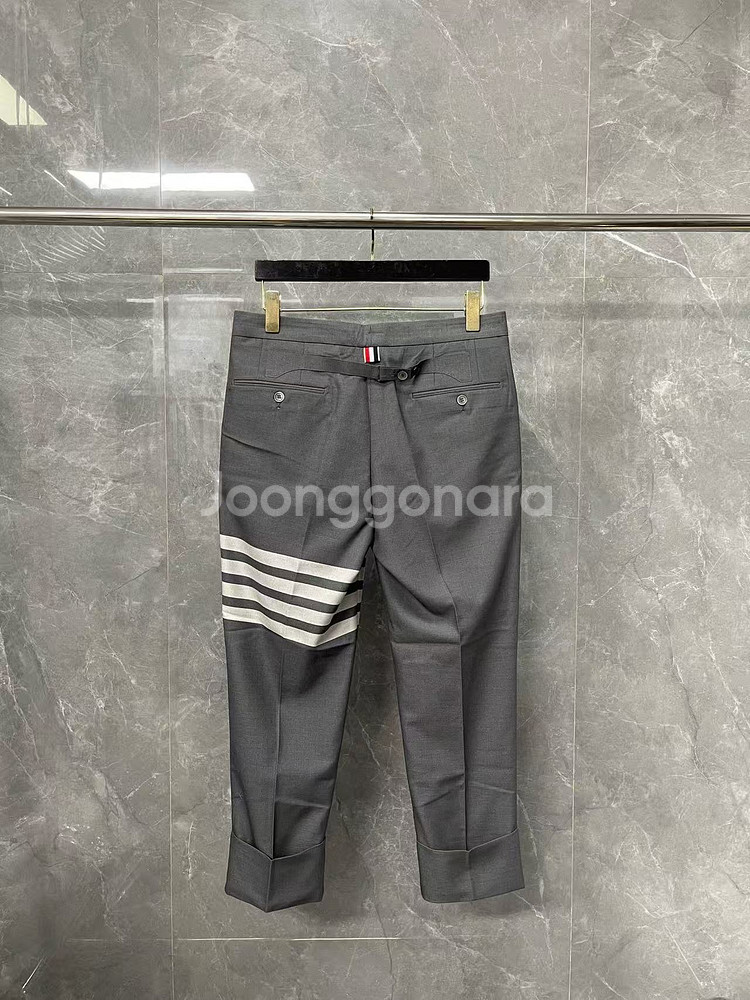 톰브라운 사선 4바 정장 바지 그레이--5