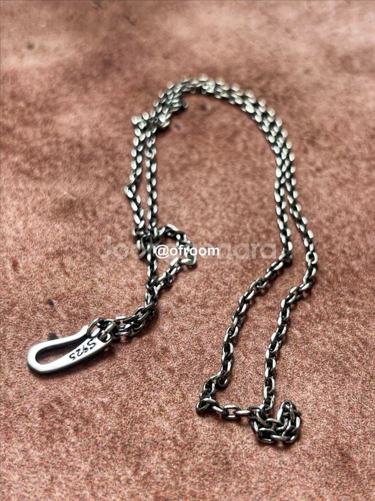 (2.1mm) 앤틱실버925 빈티지 훅 체인 목걸이 5--0