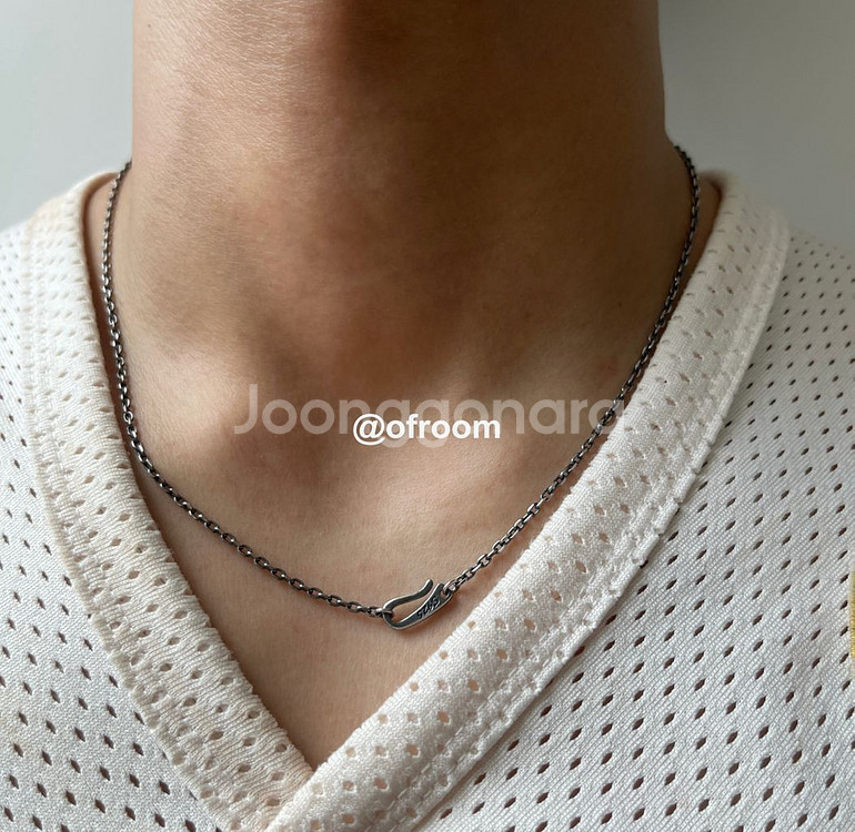 (2.1mm) 앤틱실버925 빈티지 훅 체인 목걸이 5--2