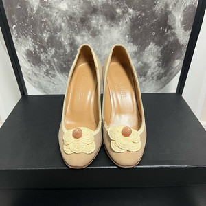 정품 36) 샤넬 컬러블록 플로랄 힐 구두 230~23