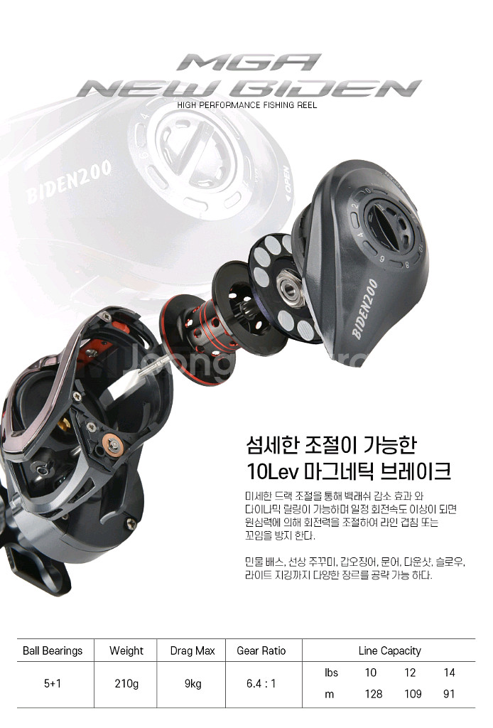 베이트릴 1회무상수리 드랙력9kg 낚시 새상품--6