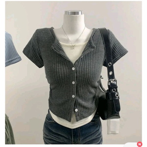 에이블리 반팔 가디건 티셔츠