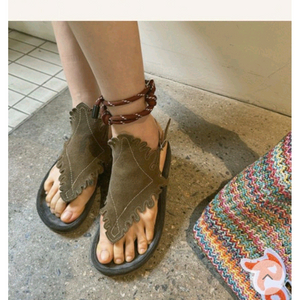 고걸 리얼 가죽샌들(240) 블랙
