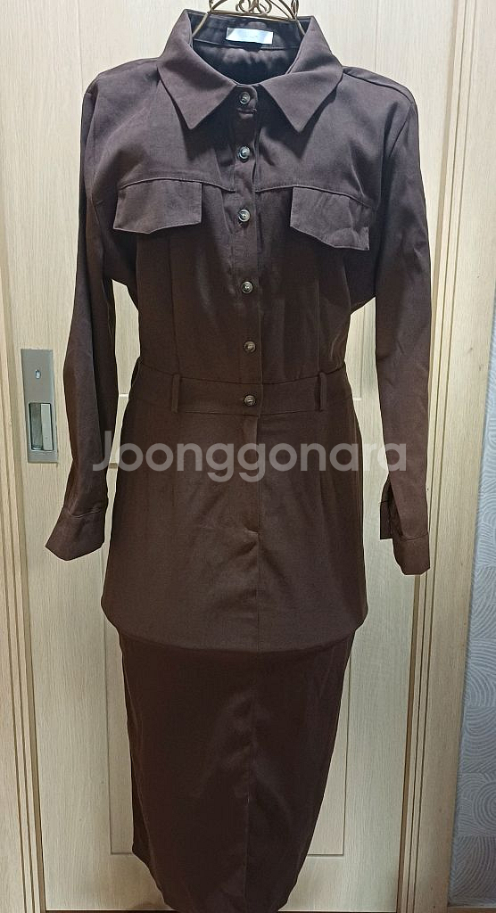 지고트 브라운 셔츠 원피스 F size JIGOTT--1