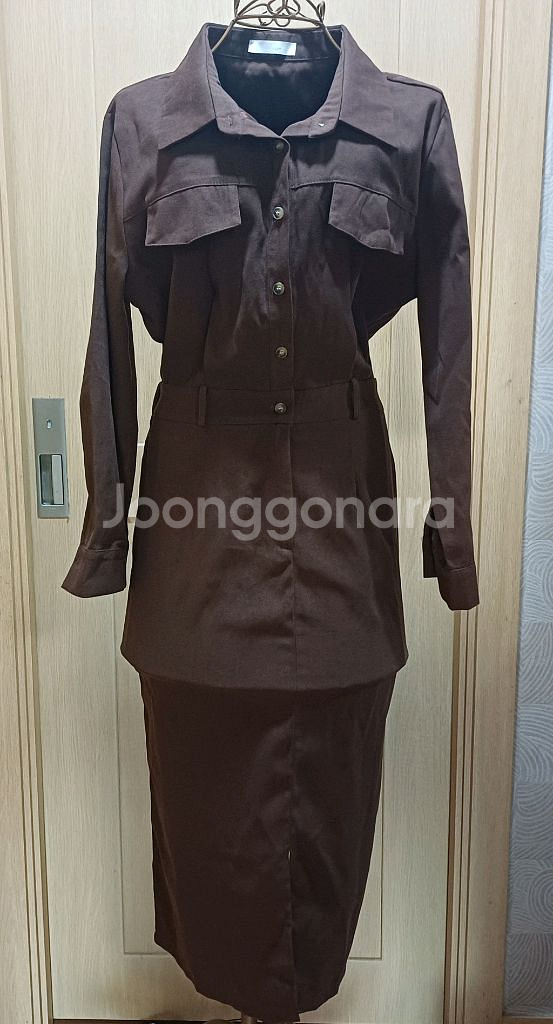 지고트 브라운 셔츠 원피스 F size JIGOTT--0