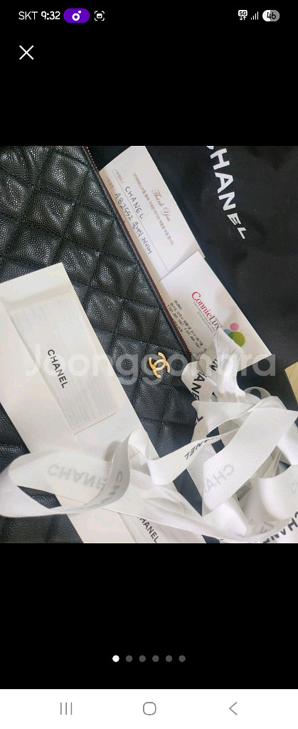 샤넬 금장 미듐 캐비어 클러치--0