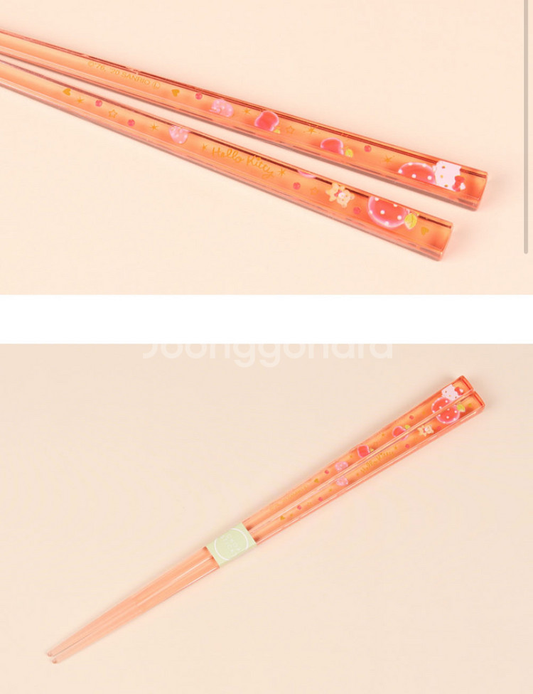 마이멜로디 헬로키티 해피니스걸 아크릴 젓가락 21cm--5