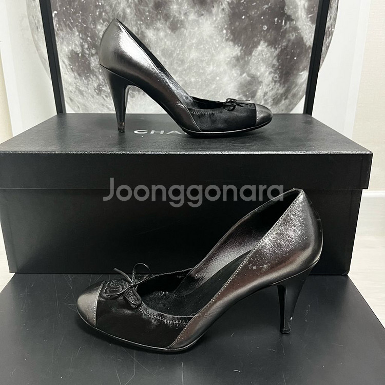 정품 36) 샤넬 투톤 밴딩 펌프스 구두 230~235--1