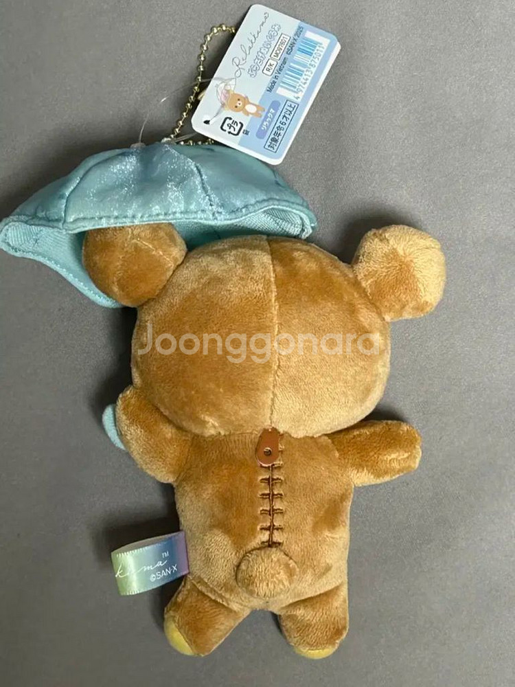 산엑스 리락쿠마 날씨 장마 비 우산 마스코트 인형 키링--2
