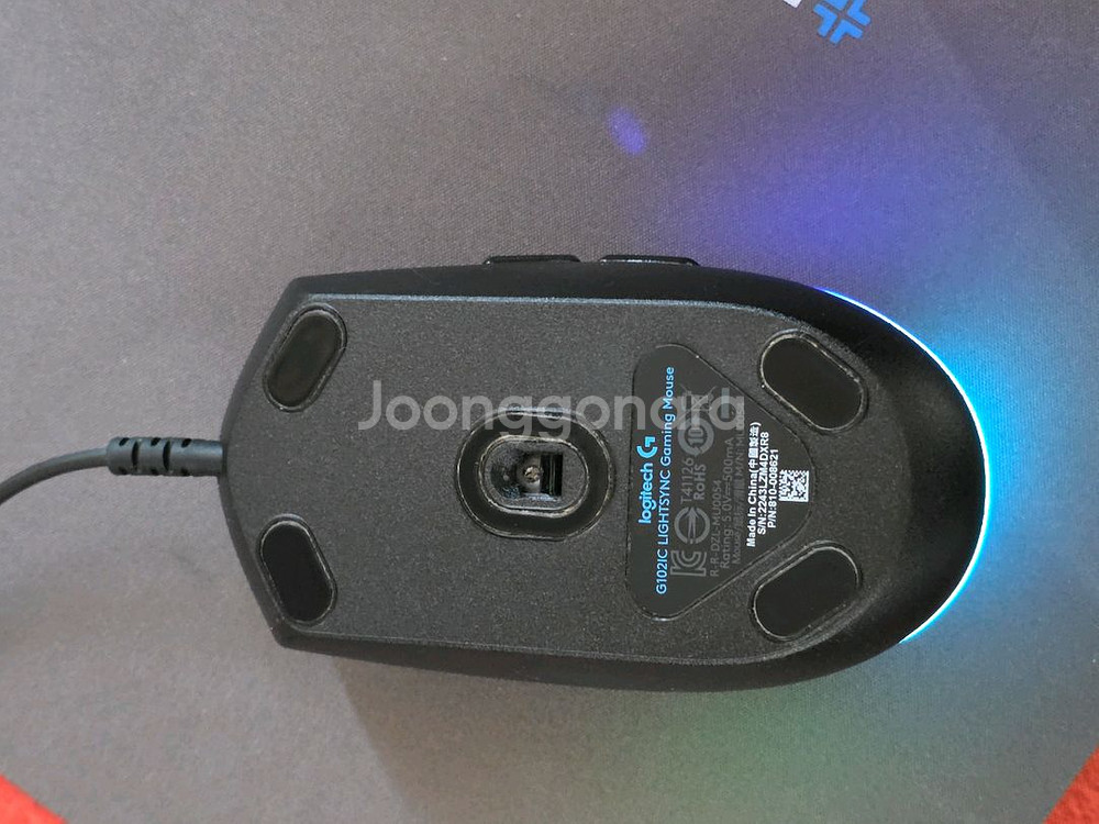 로지텍 G102 마우스 + 마우스패드 (택포 7천원--2