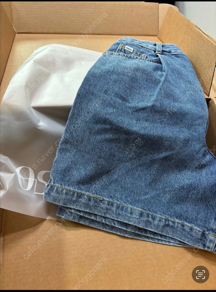 오스트카카원턱 데님쇼츠 스몰 이미지