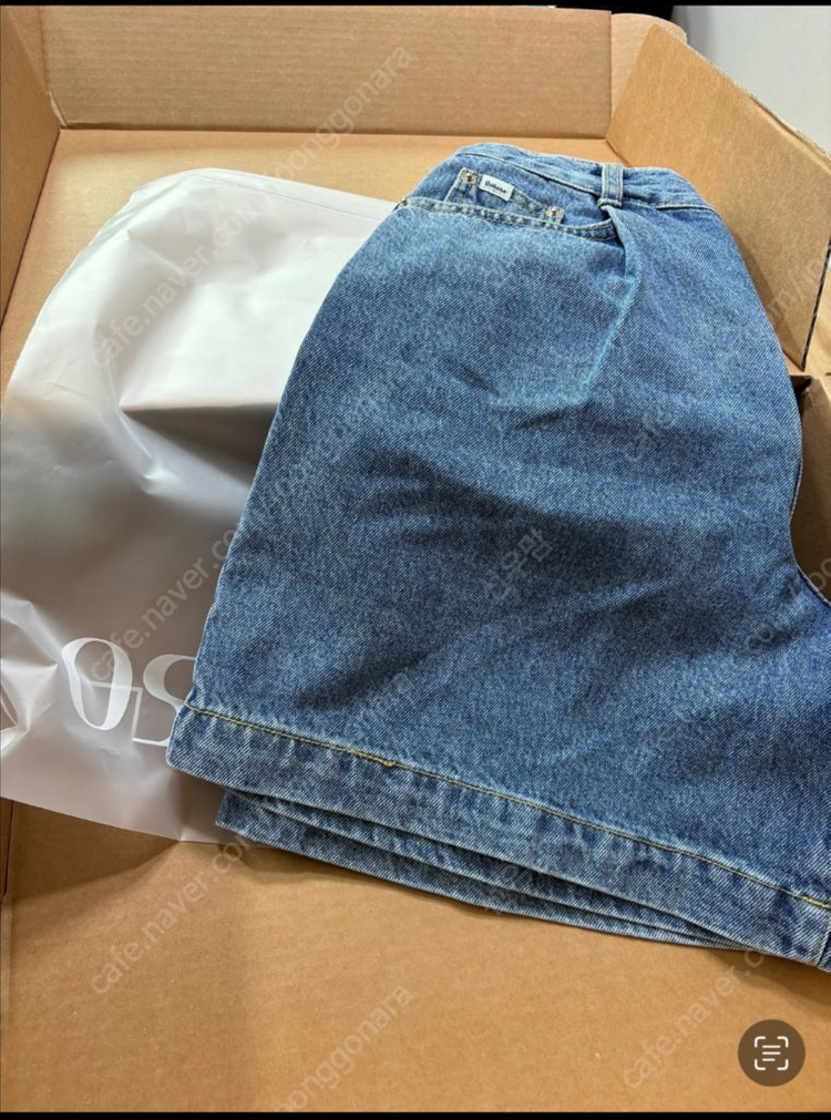 오스트카카원턱 데님쇼츠 스몰 이미지