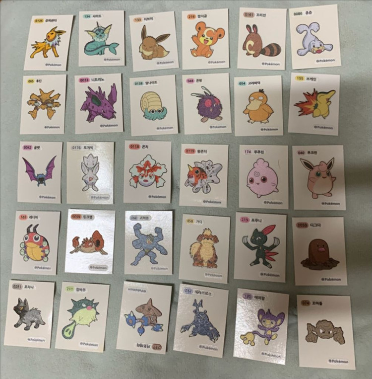 포켓몬빵 띠부씰77종 소분판매 이미지