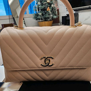 샤넬 코코핸들 캐비어 30번대 핑크베이지