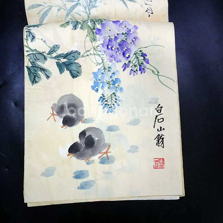 [골동품/고화] 제백석 치바이스 영모화 화첩 20장 일--8