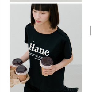 새상품 ) 블랙 하네 보트넥 반팔 티셔츠 m