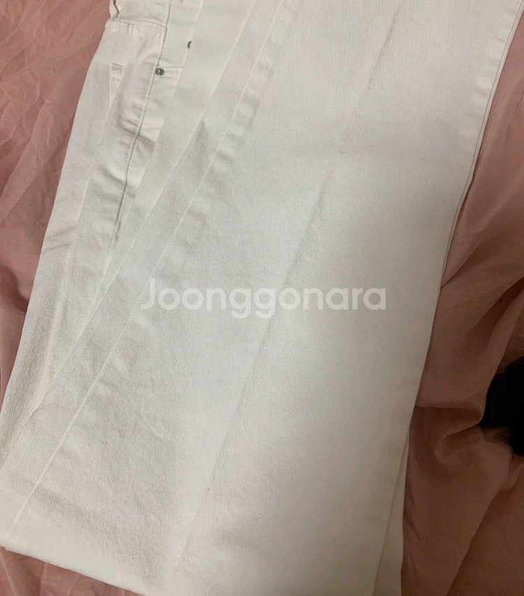 그루밍 화이트 스판 데님 팬츠--1