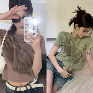 스크래치 빈티지 반팔티
