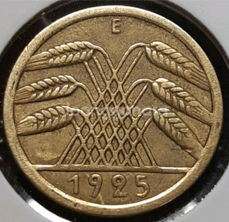 독일 바이마르공화국 1925년 5라이히스페니히.외국주화--1