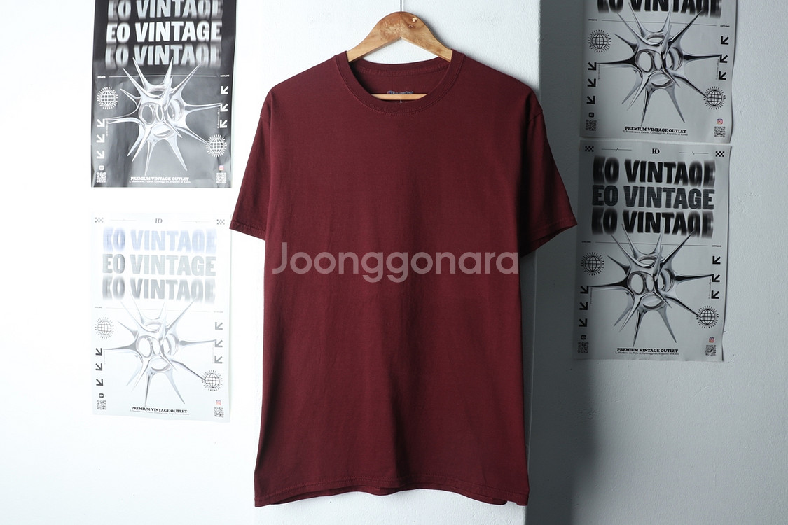 (L-XL) 챔피온 반팔 티셔츠 버건디 기본--1
