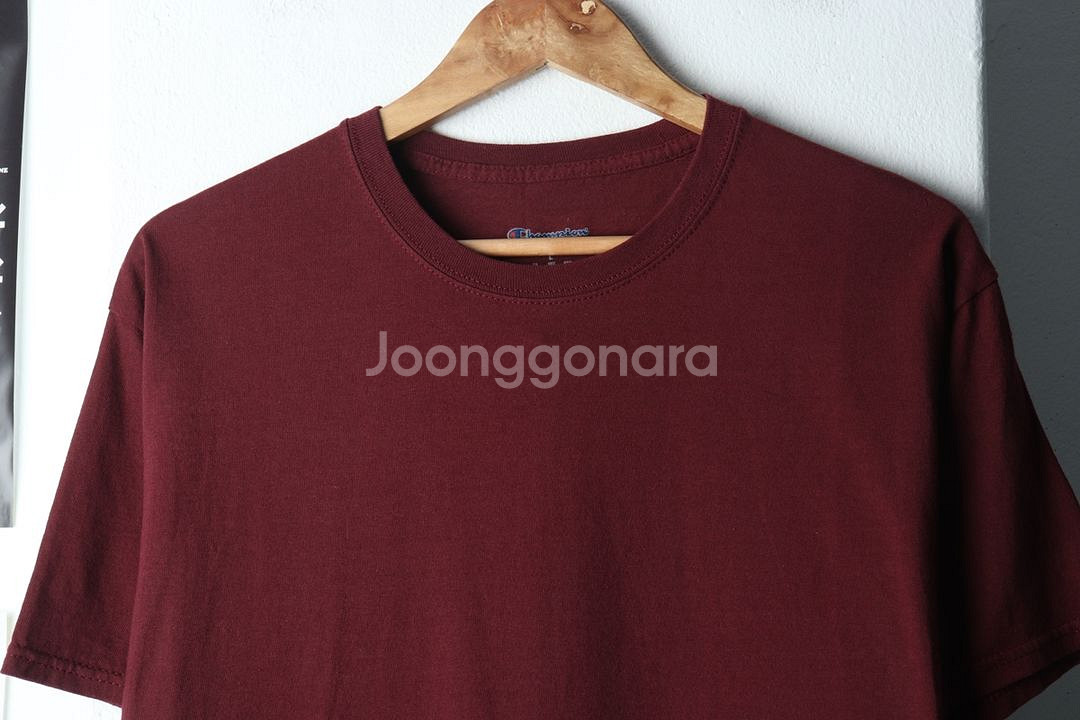 (L-XL) 챔피온 반팔 티셔츠 버건디 기본--2