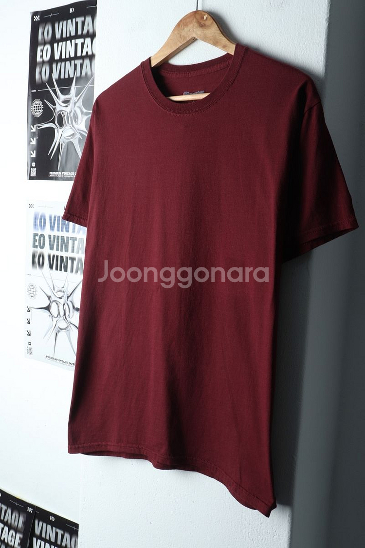 (L-XL) 챔피온 반팔 티셔츠 버건디 기본--0