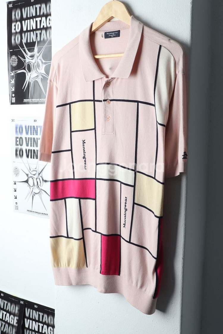 (XL) 먼싱웨어 반팔 카라 티셔츠 몬드리안 니트--0