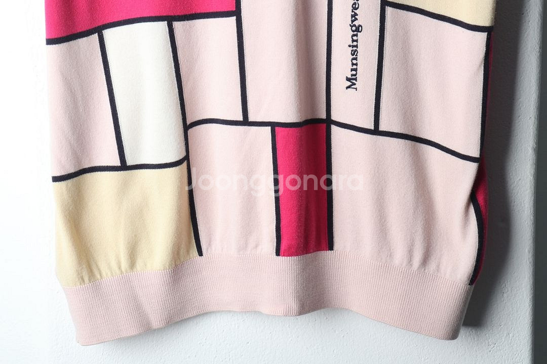(XL) 먼싱웨어 반팔 카라 티셔츠 몬드리안 니트--3