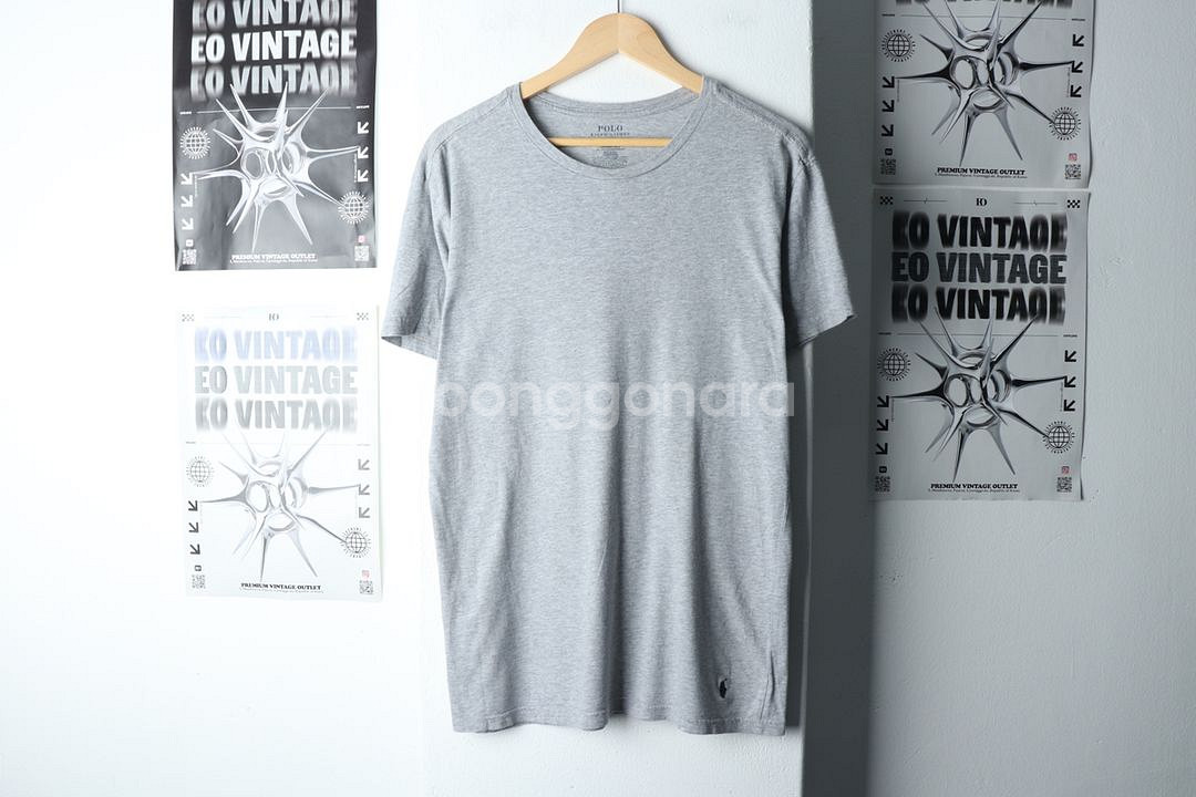 (L-XL) 폴로 랄프로렌 반팔 티셔츠 그레이 포니--1