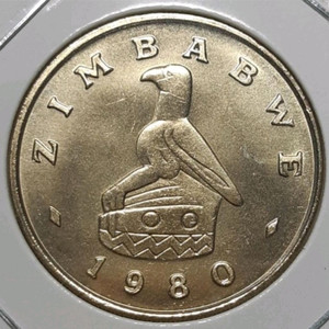 희귀 짐바브웨 미사용 1980년 1달러.외국주화 주화