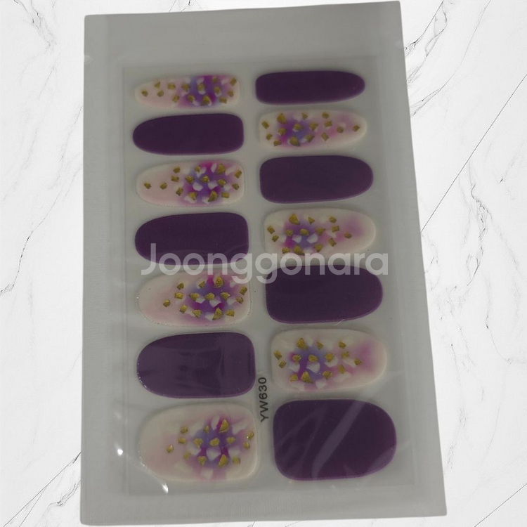 [새상품] 프리미엄 자주 보라빛 네일스티커 네일재료--2