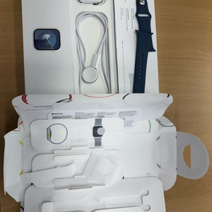 애플워치9 45mm 실버 스톰블루 gps 단순개봉