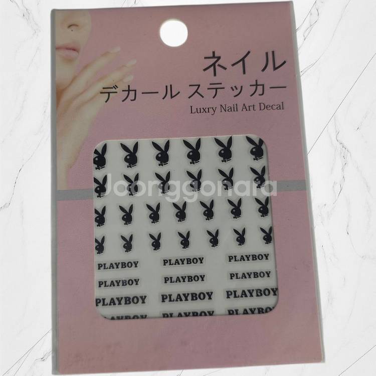 [새상품] 블랙 플레이보이 네일 데칼 스티커 네일재료--0