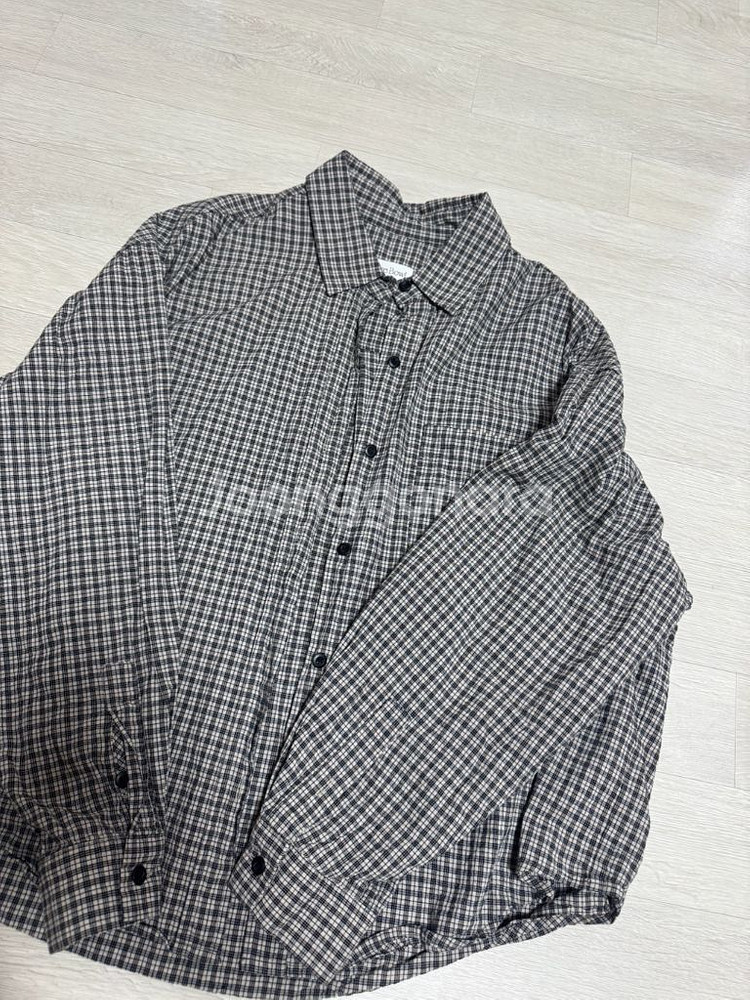 베이지보울 코튼 체크셔츠--2