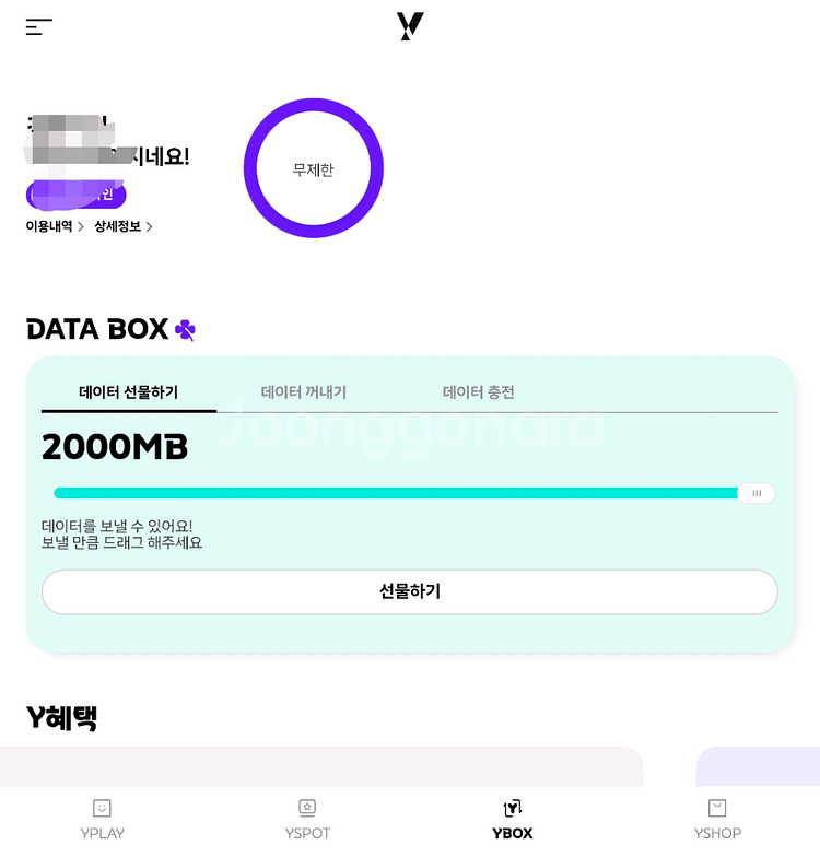 KT 데이터 2기가--0