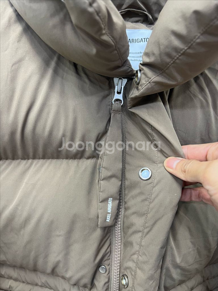 정품) 악셀아리가토 오버핏 푸퍼 패딩 브라운 S--3