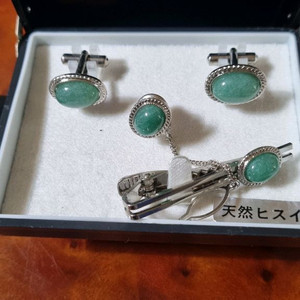 부모유품천연비취넥타이커프스핀세트