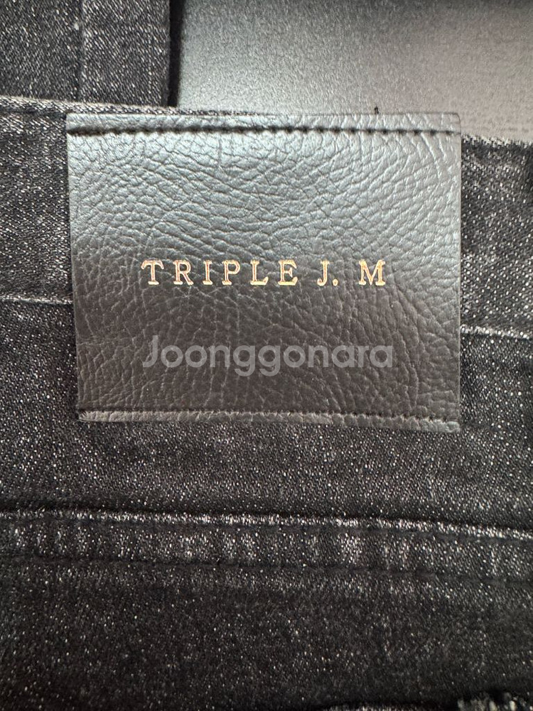 트리플제이 데미지 워싱 찢청 흑청 빈티지 데님팬츠 L--2