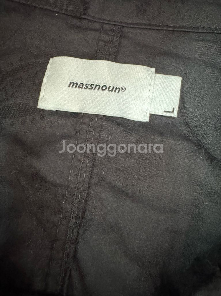 매스노운 페이즐리 오버핏 블랙 반팔 셔츠 L--2