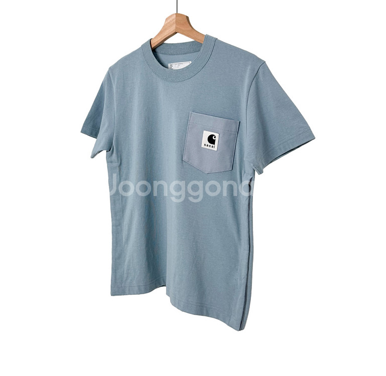 0] 칼하트 사카이 여성 사이드 반팔 티셔츠 라이트블루--1